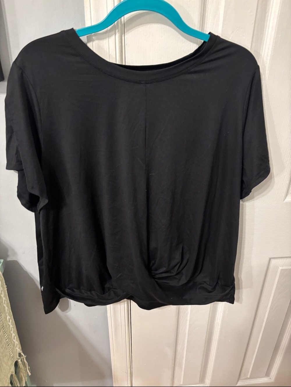 Ideology Black Short Sleeve Twist-Front Tee